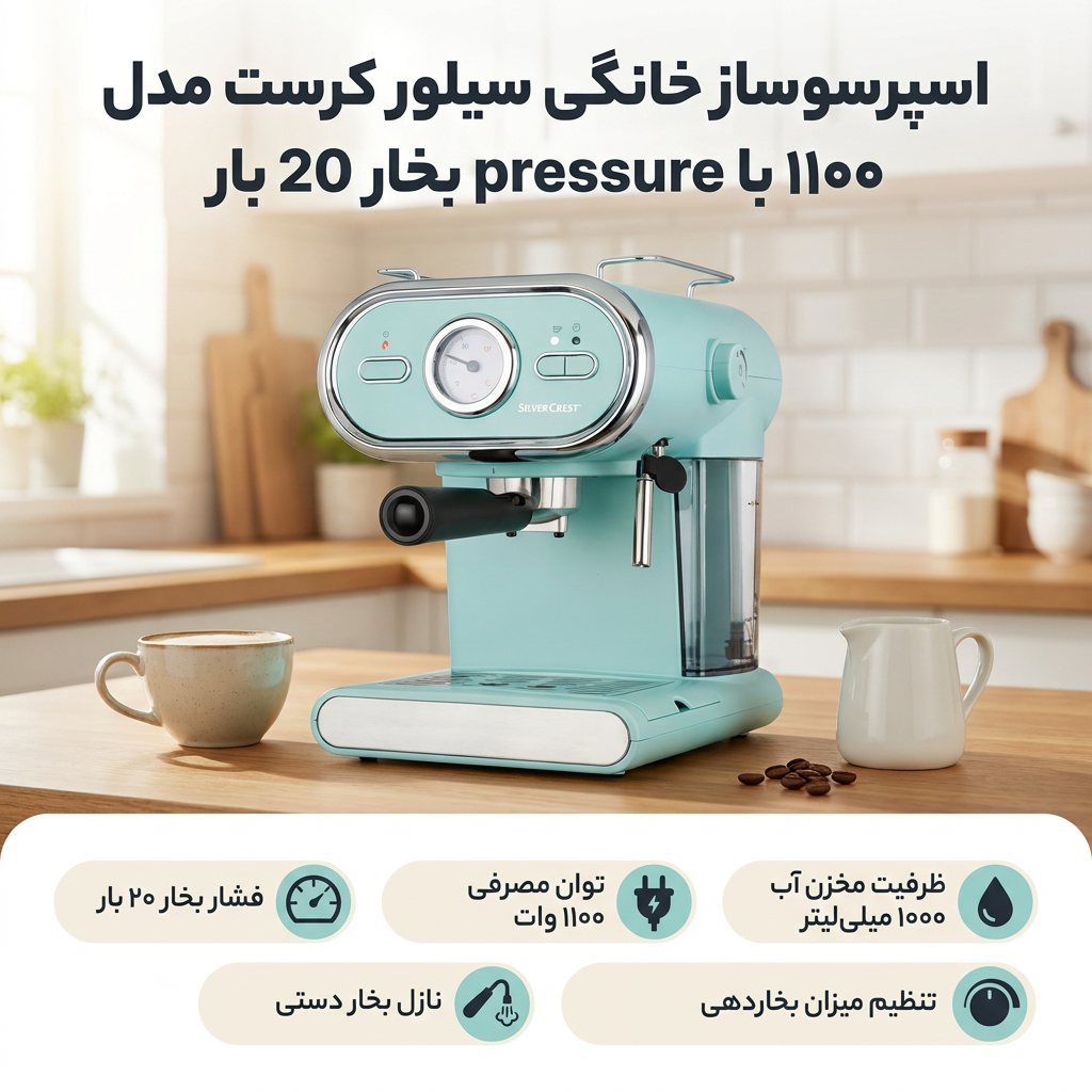 اسپرسو ساز سیلور کرست مدل ۱۱۰۰