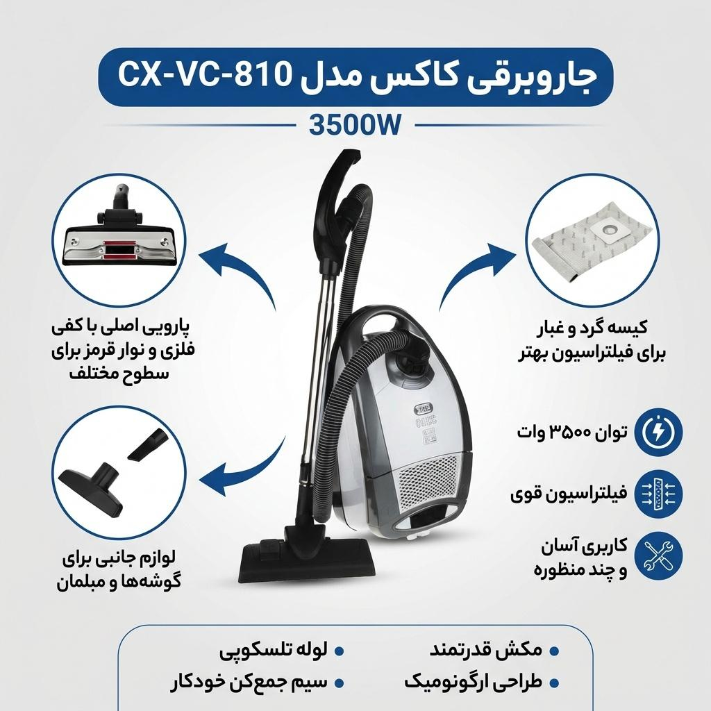 جاروبرقی کاکس مدل CX-VC-810