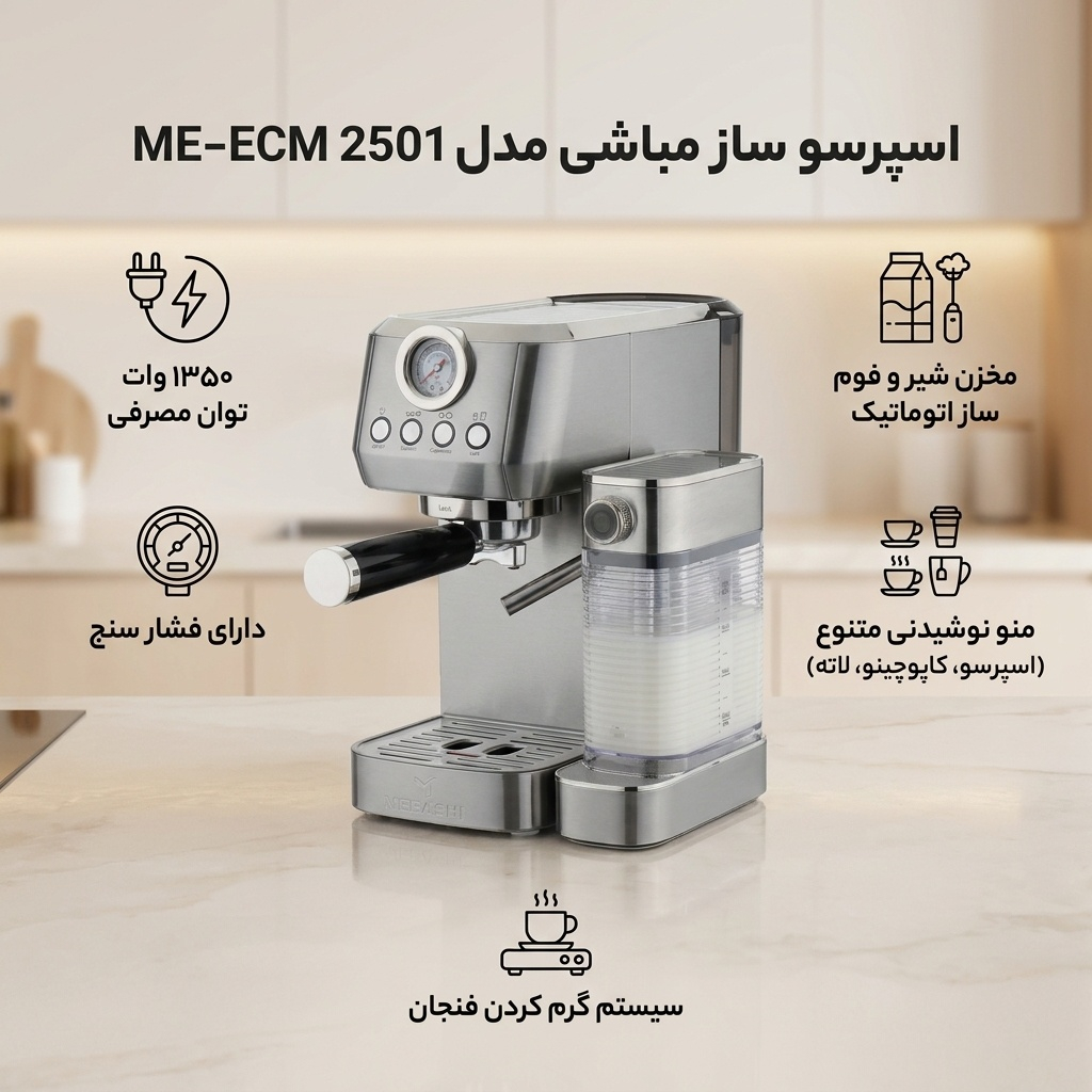 اسپرسو ساز مباشی مدل  ME-ECM 2501