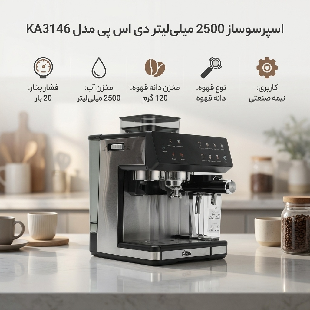 اسپرسو ساز 2500 میلیلیتر دی اس پی مدل KA3146