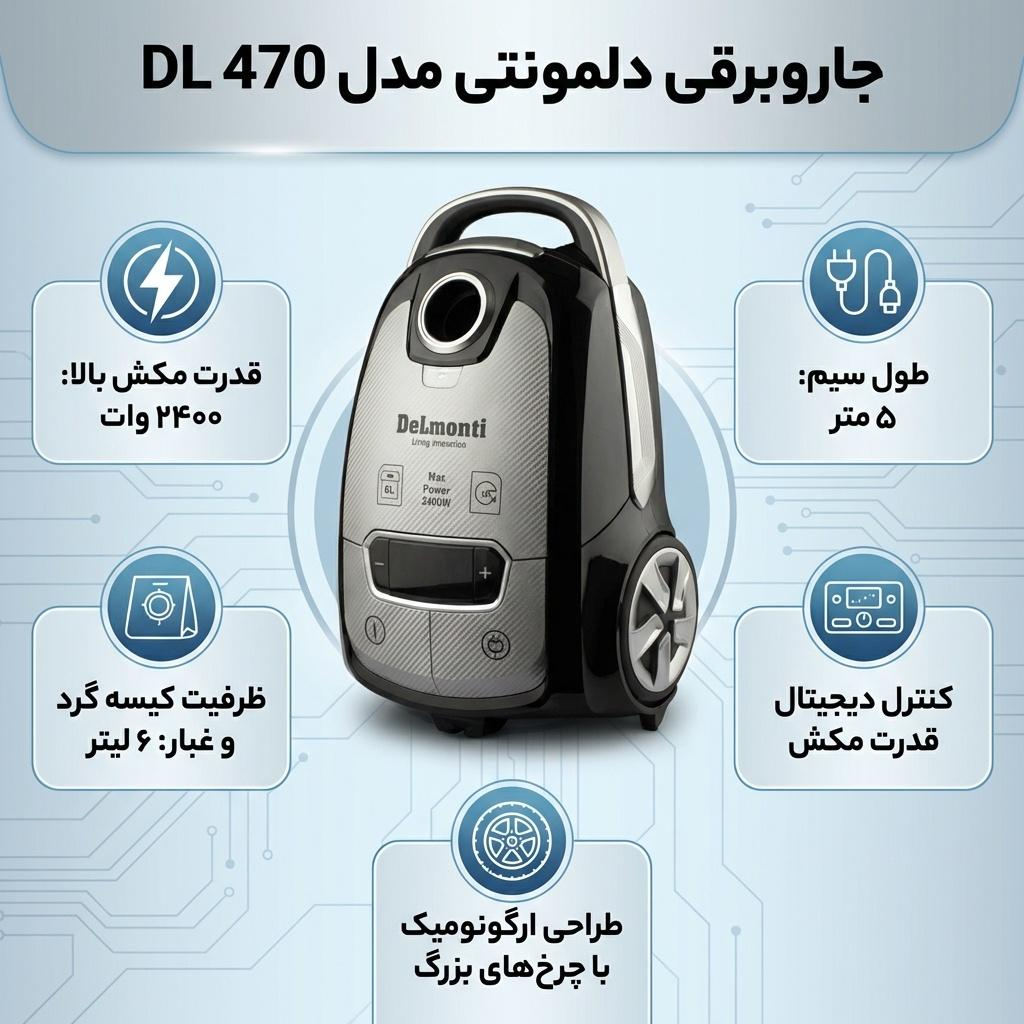 جاروبرقی دلمونتی مدل DL 470