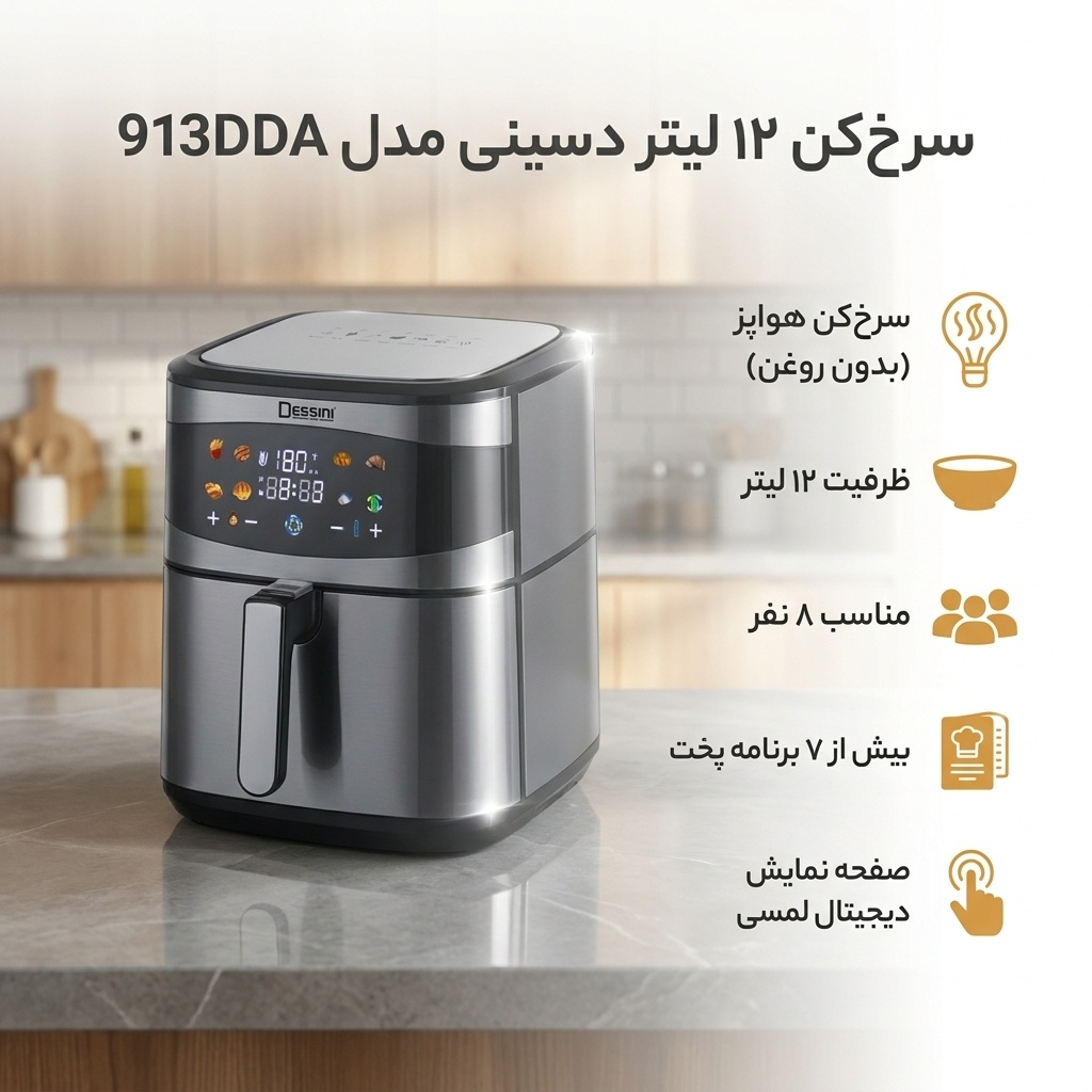 سرخ‌کن 12 لیتر دسینی مدل 913DDA