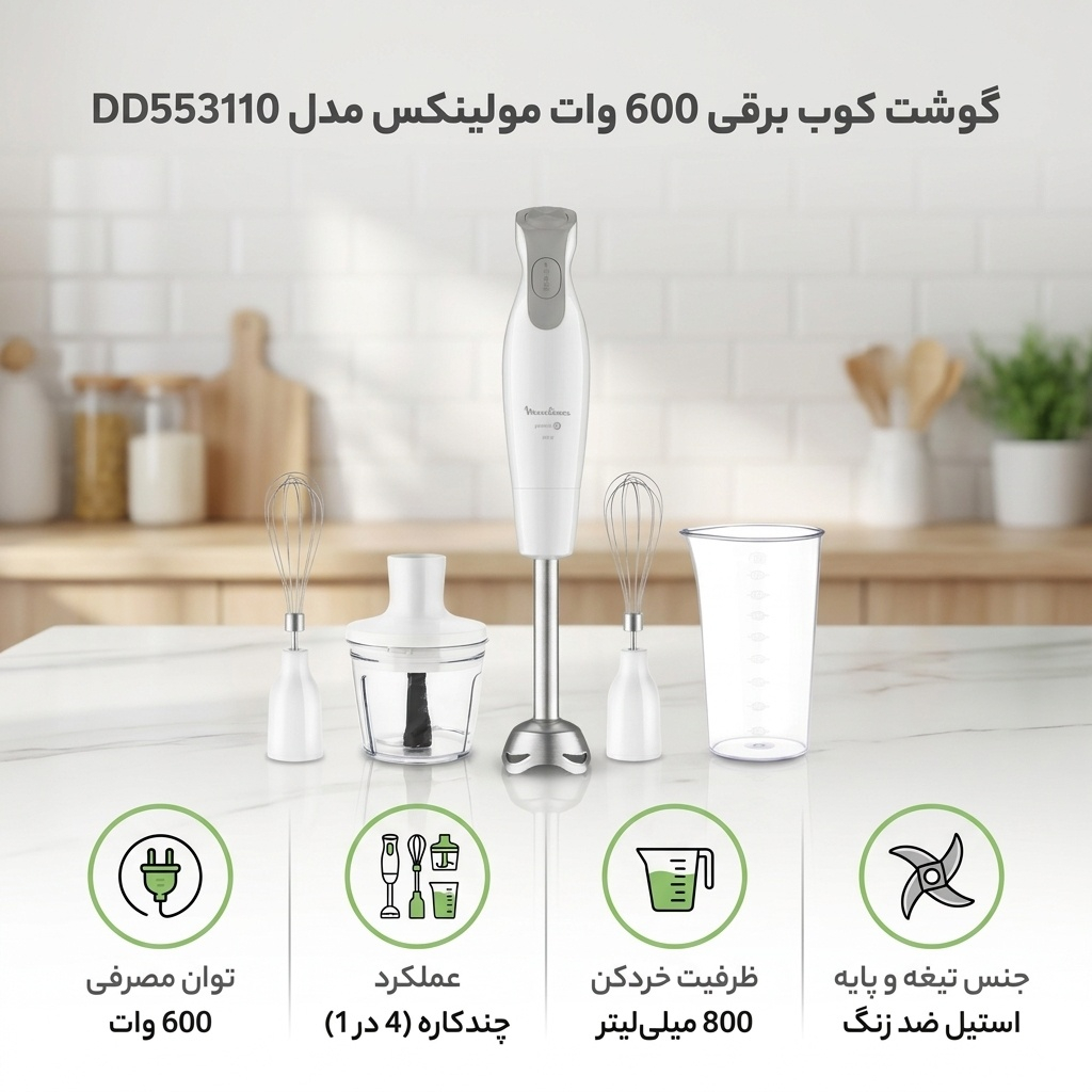گوشت کوب برقی 600 وات مولینکس مدل DD553110