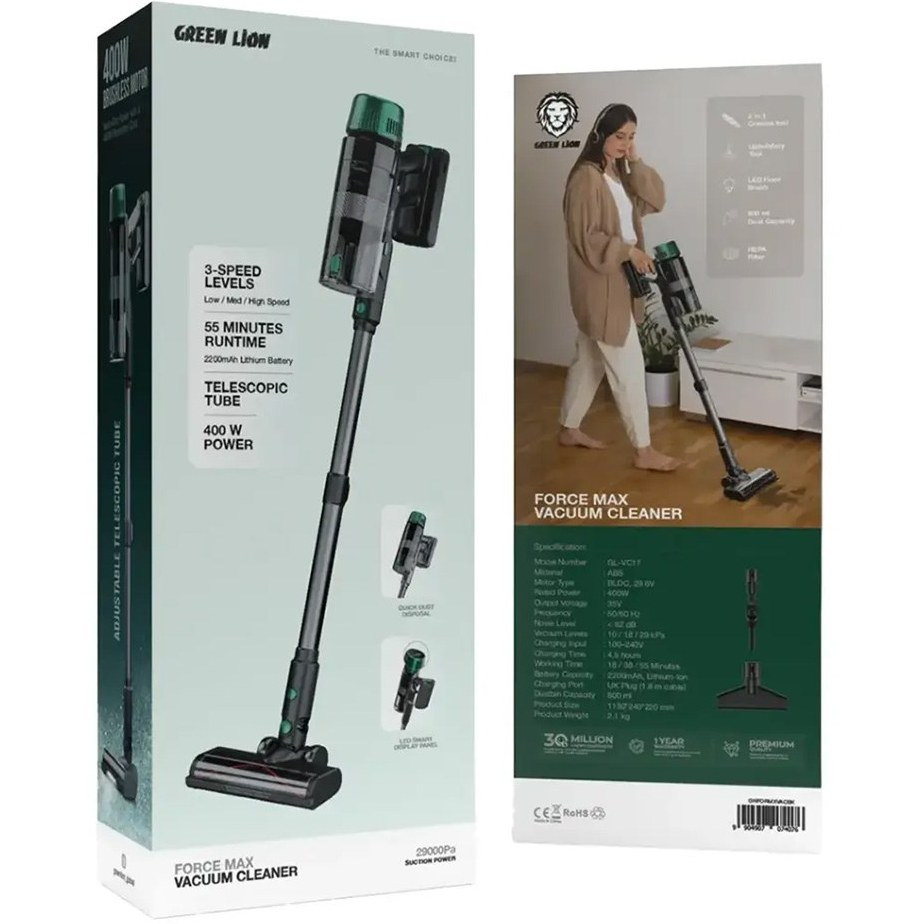 جارو شارژی عصایی گرین لاین مدل FORCE MAX