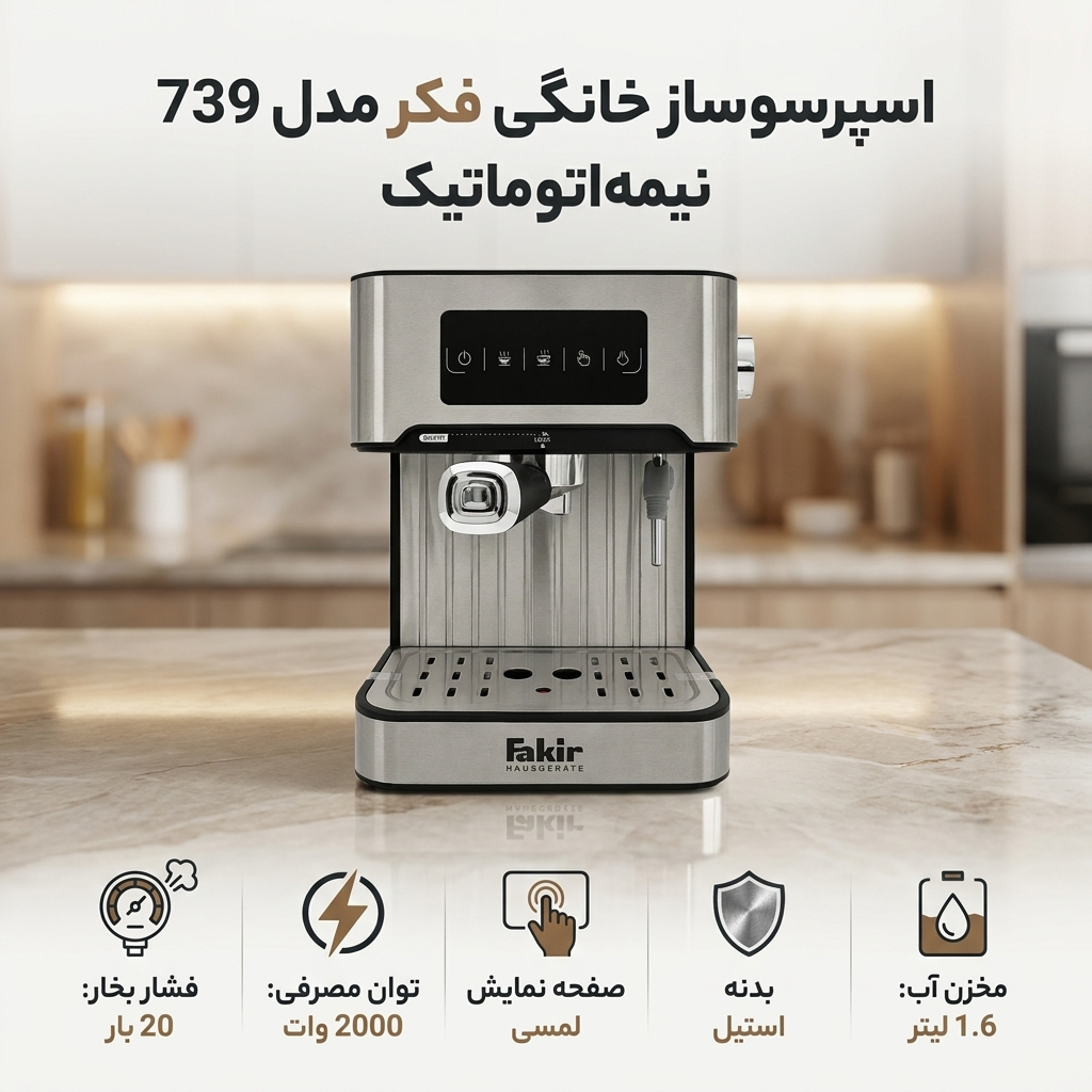 اسپرسوساز ۱۶۰۰ میلی لیتر فکر مدل ۷۳۹
