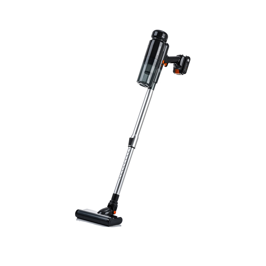 جارو شارژی عصایی پرودو مدل PD-LFST030-BK با موتور براشلس 110 وات، قدرت مکش 12000 پاسکال، ظرفیت مخزن 680 میلی‌لیتر، باتری 7800 میلی‌آمپر ساعت با زمان شارژ 5 ساعت و فیلتر HEPA قابل شستشو