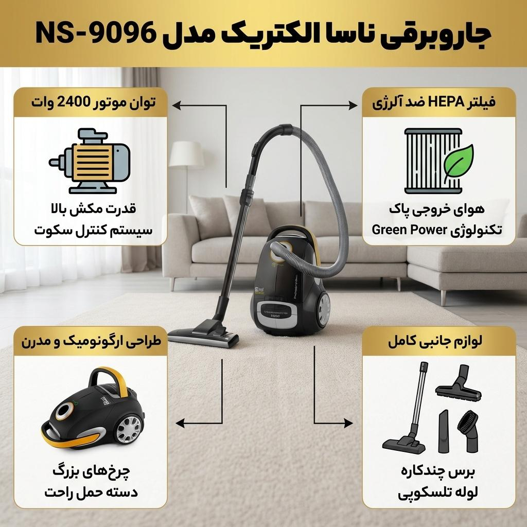 جاروبرقی ناسا الکتریک مدل NS-9096