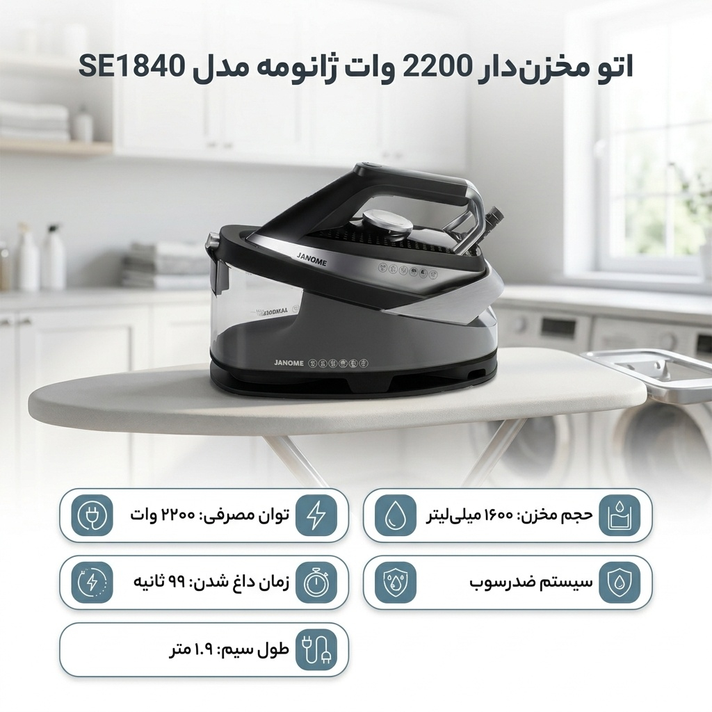 اتو مخزن‌دار 2200 وات ژانومه مدل SE1840