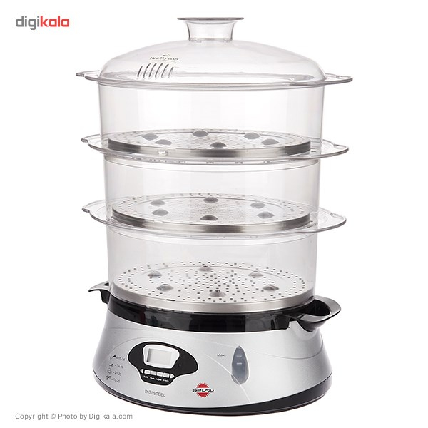 بخارپز 13 لیتری پارس خزر مدل Digi Steel