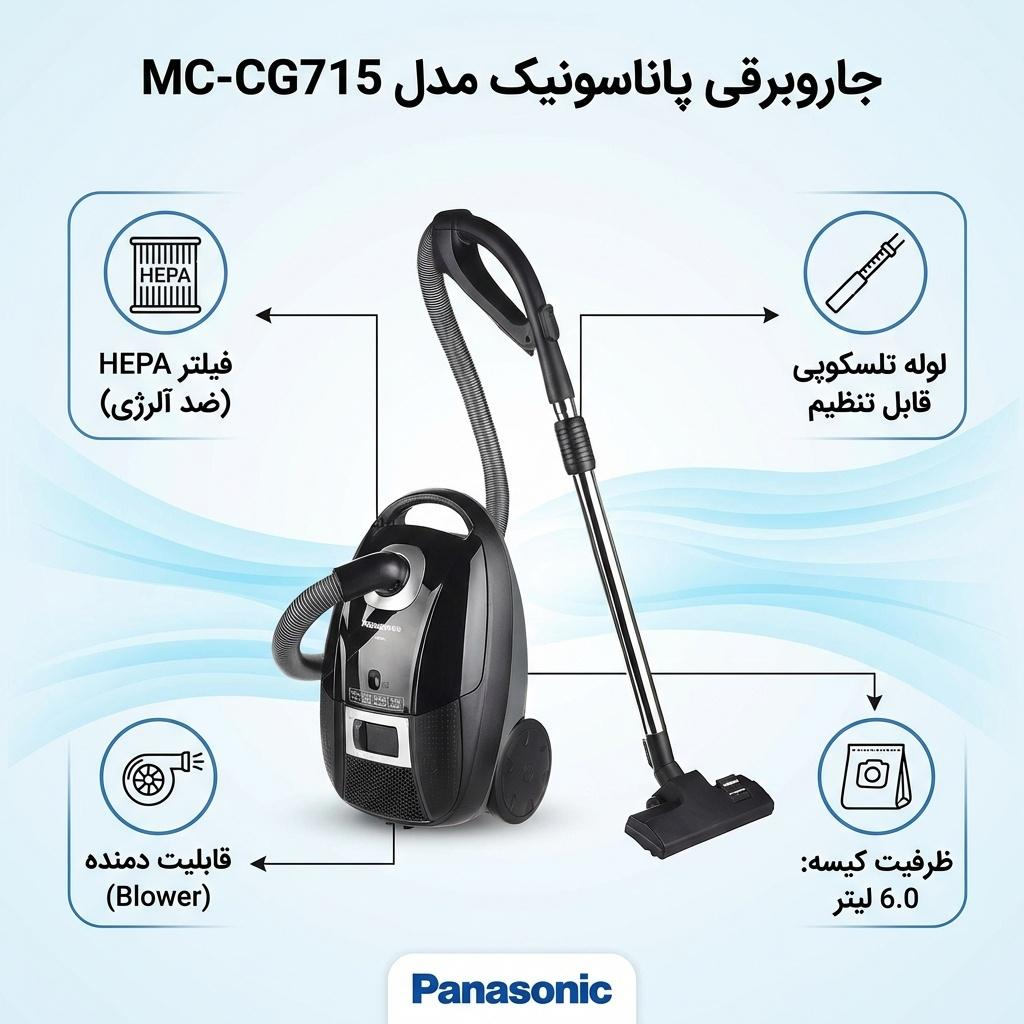 جاروبرقی پاناسونیک مدل MC-CG715
