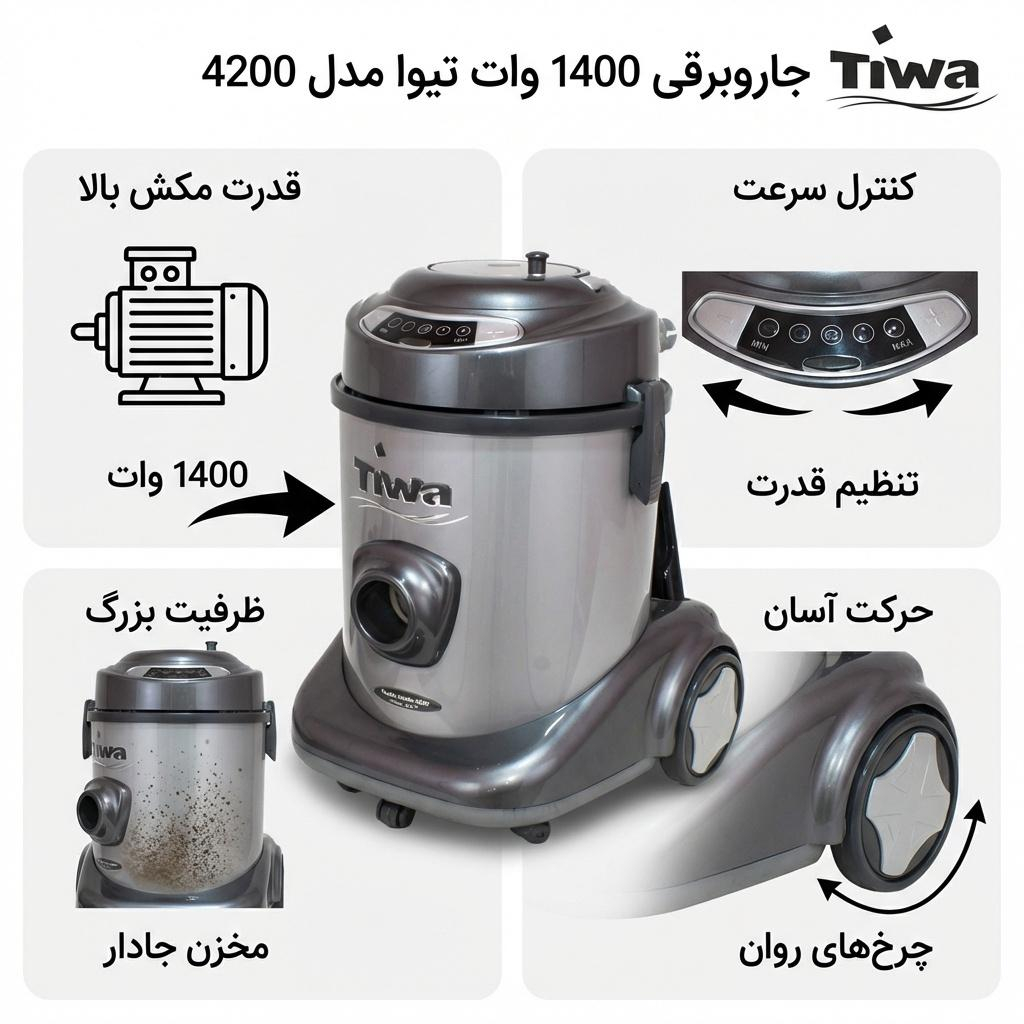 جاروبرقی 1400 وات تیوا مدل 4200