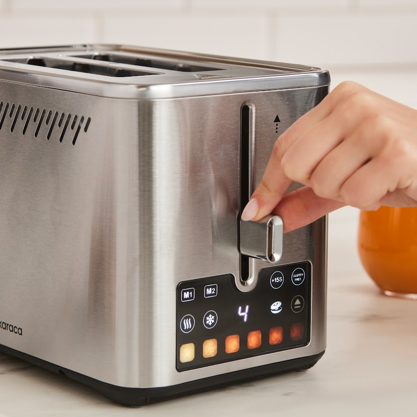 توستر دو اسلایس کاراجا مدل Color Touch 950W Renkli Dijital Ekranlı Inox