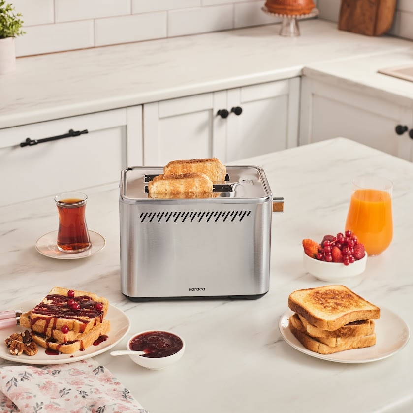 توستر دو اسلایس کاراجا مدل Color Touch 950W Renkli Dijital Ekranlı Inox