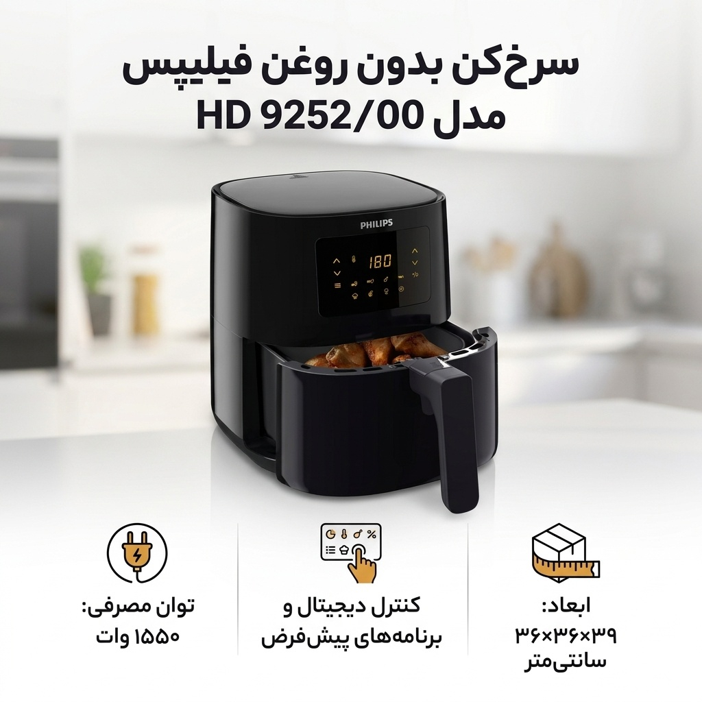 سرخ کن بدون روغن فیلیپس مدل HD 9252/00