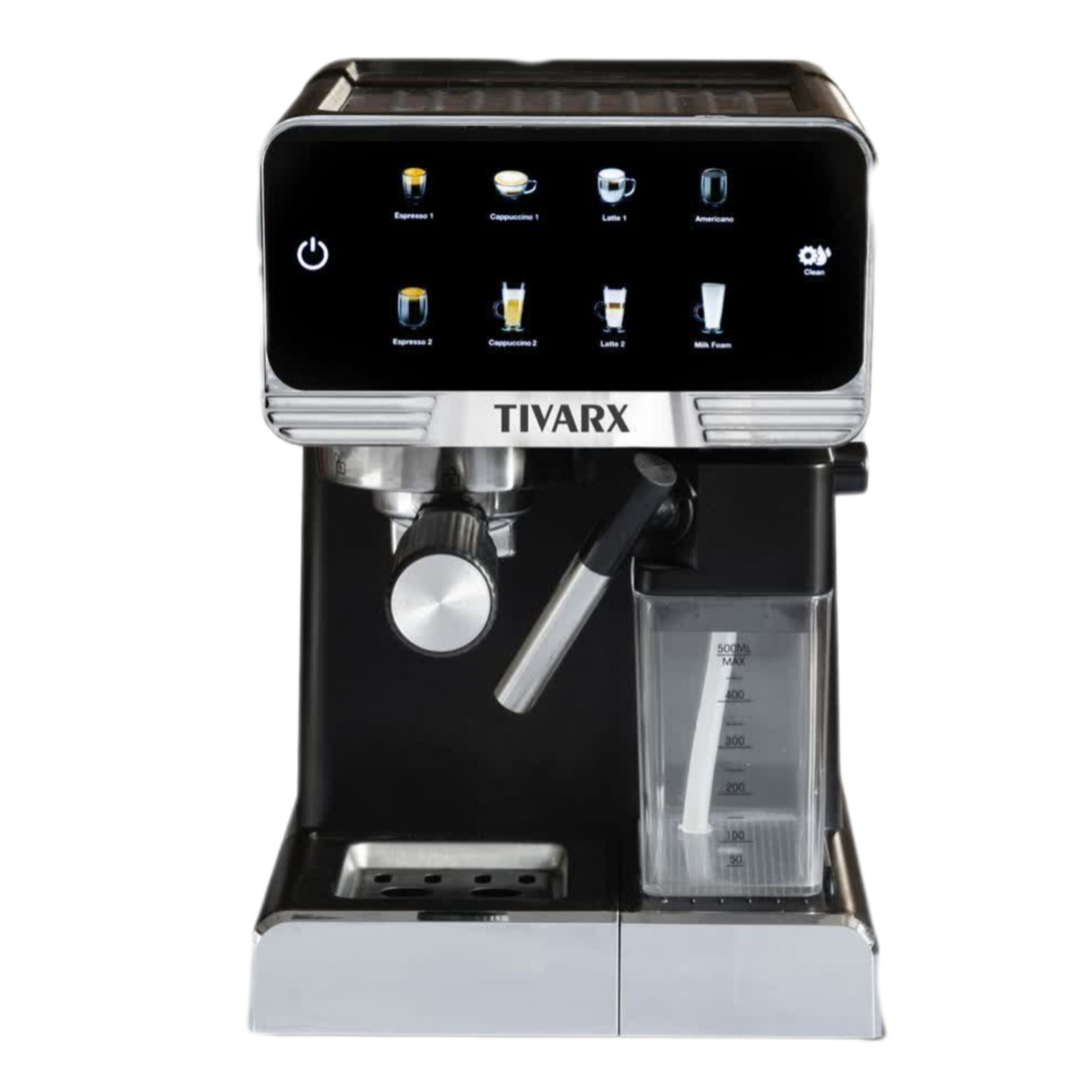 اسپرسوساز 1250 میلی‌لیتری تیوارکس مدل TX-7477، مناسب تهیه اسپرسو، کافه لاته، موکا، کاپوچینو، ماکیاتو، ریسترتو، لانگو، آمریکانو، کافه اوله و فلت وایت، دارای 1 عدد نازل قهوه، حالت آماده به کار، سیستم گرم کردن فنجان، سینی چکه گیر، مکانیزم نظافت خودکار