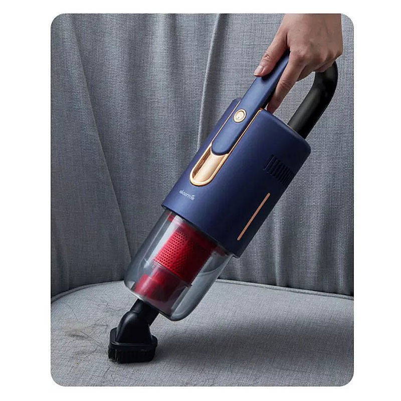 جارو شارژی عصایی درما مدل VC811 با باتری 2200 میلی‌آمپر ساعت، توان مکش 5.5 کیلو پاسکال، موتور براشلس دو حالت، مخزن 600 میلی‌لیتر و فیلتر دوگانه HEPA مناسب تمیزکردن کف، مبل و خودرو