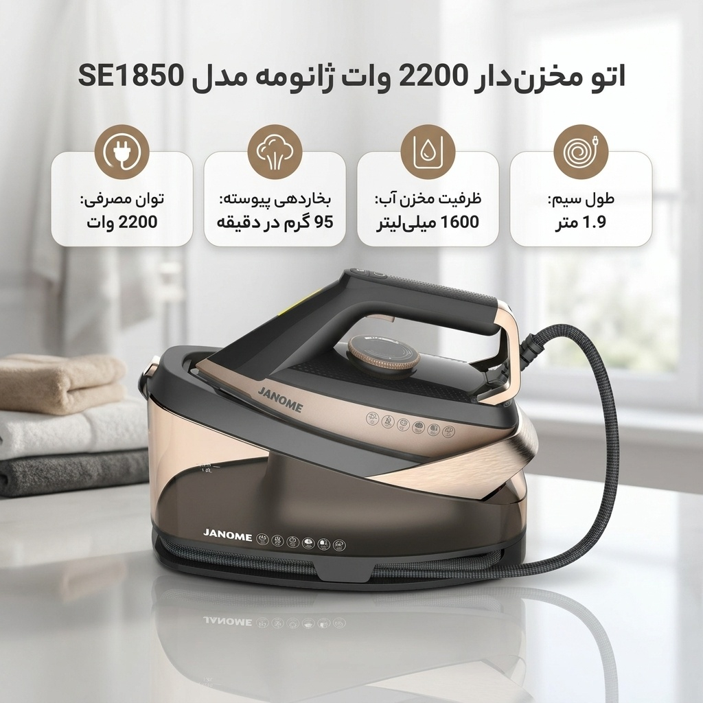 اتو مخزن‌دار 2200 وات ژانومه مدل SE1850